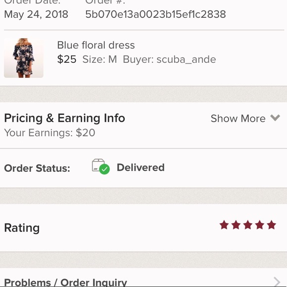 ✨Sale✨Blue floral dress - Picture 5 of 5